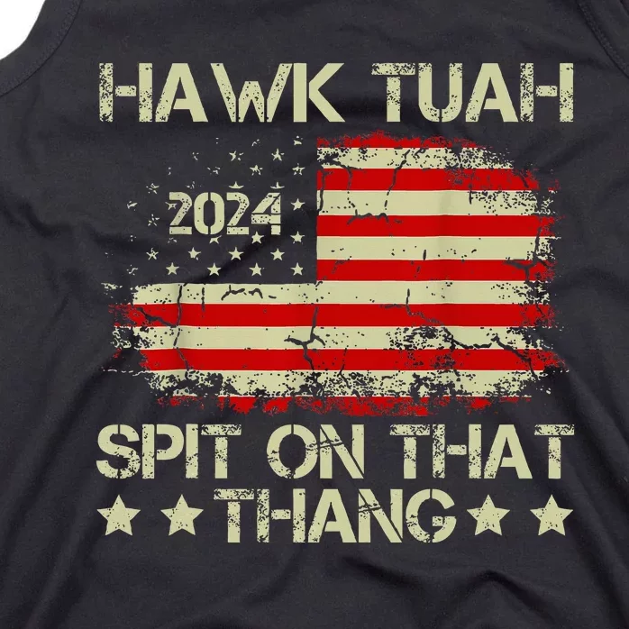 American Flag Hawk Tuah 24 Spit On That Thang Tank Top