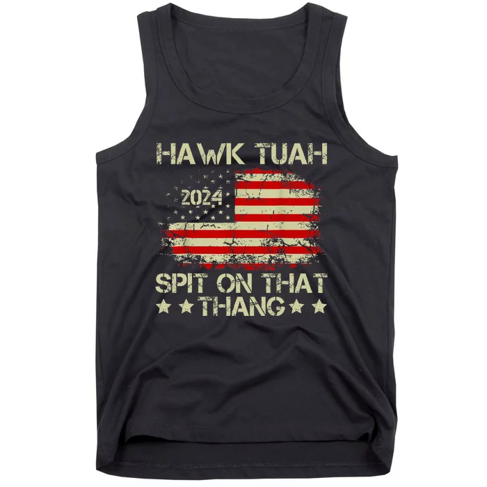 American Flag Hawk Tuah 24 Spit On That Thang Tank Top