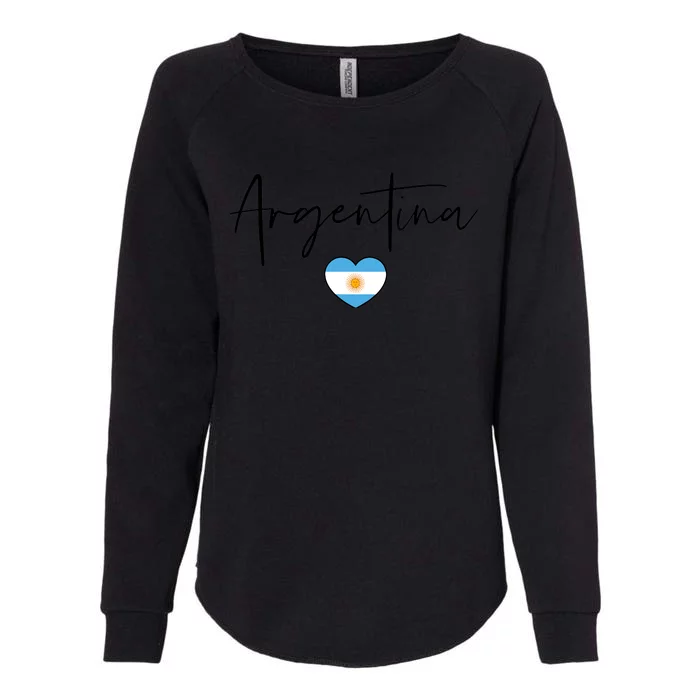 Argentina Flag Heart Argentina Soccer Proud South America Womens California Wash Sweatshirt