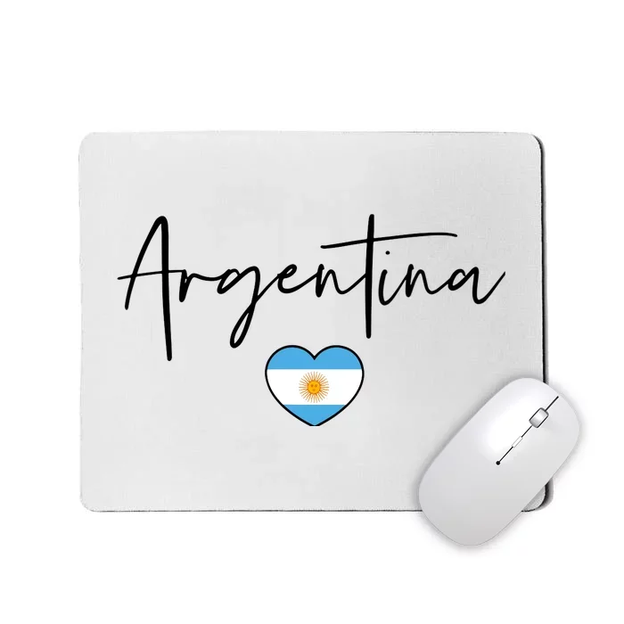 Argentina Flag Heart Argentina Soccer Proud South America Mousepad