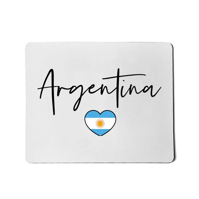 Argentina Flag Heart Argentina Soccer Proud South America Mousepad