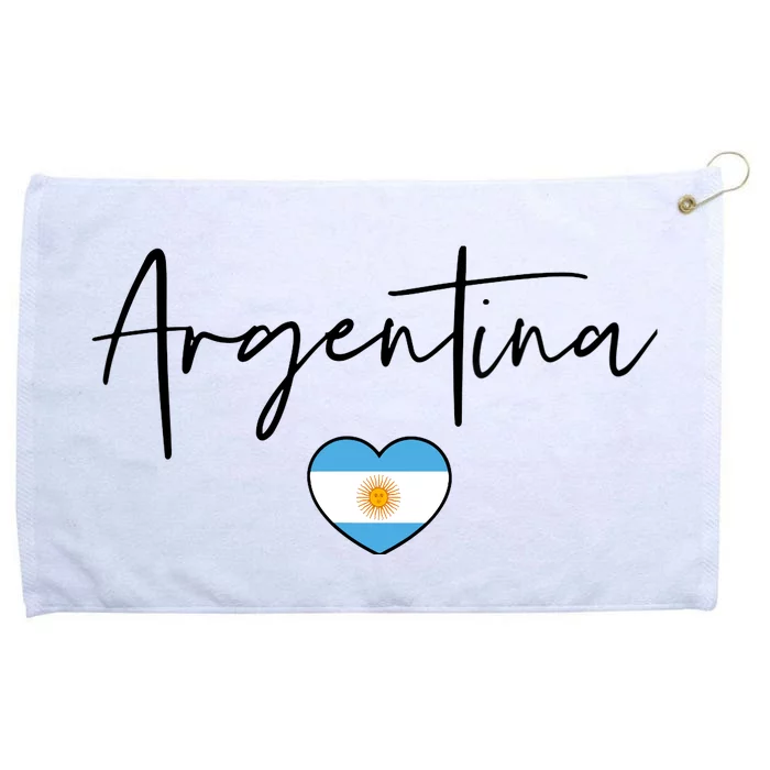 Argentina Flag Heart Argentina Soccer Proud South America Grommeted Golf Towel