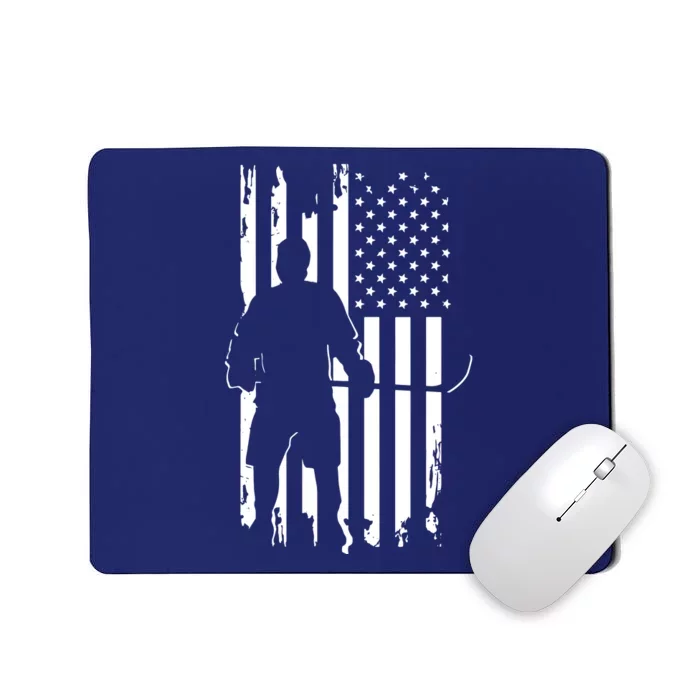 American Flag Hockey USA Patriotic Gift Mousepad