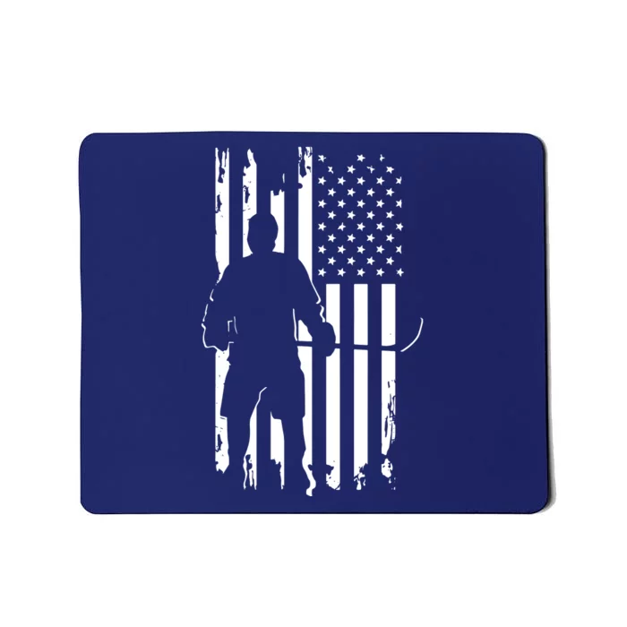 American Flag Hockey USA Patriotic Gift Mousepad