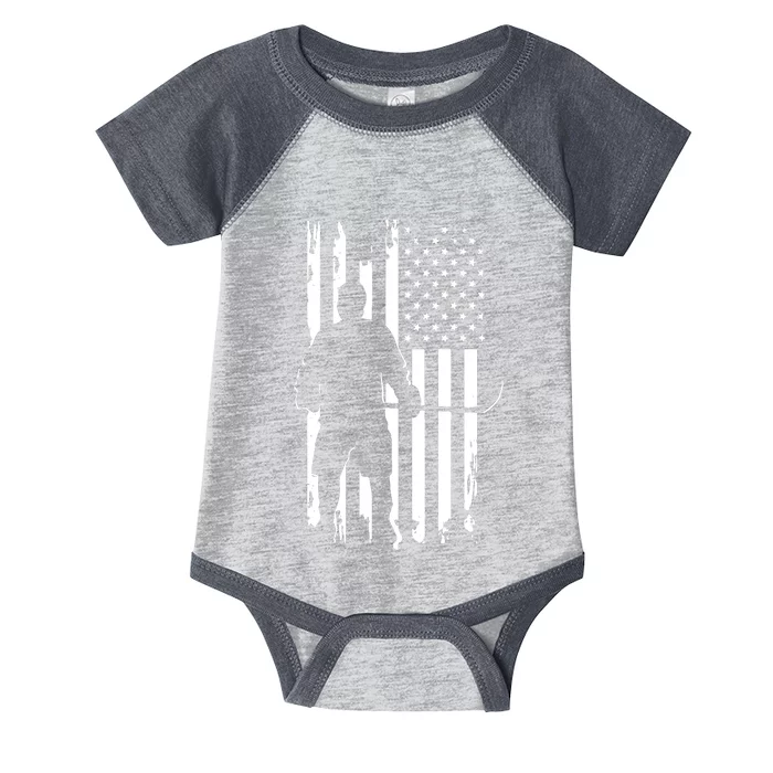 American Flag Hockey USA Patriotic Gift Infant Baby Jersey Bodysuit