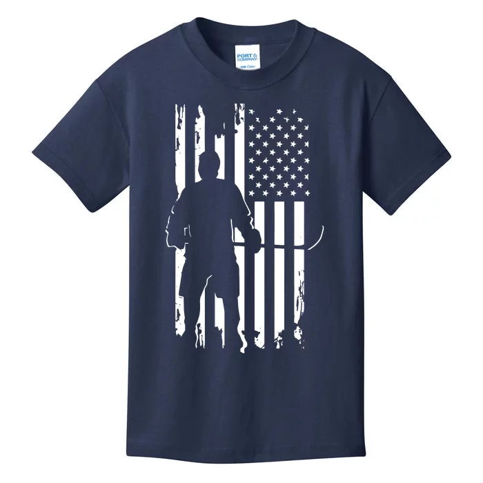 American Flag Hockey USA Patriotic Gift Kids T-Shirt