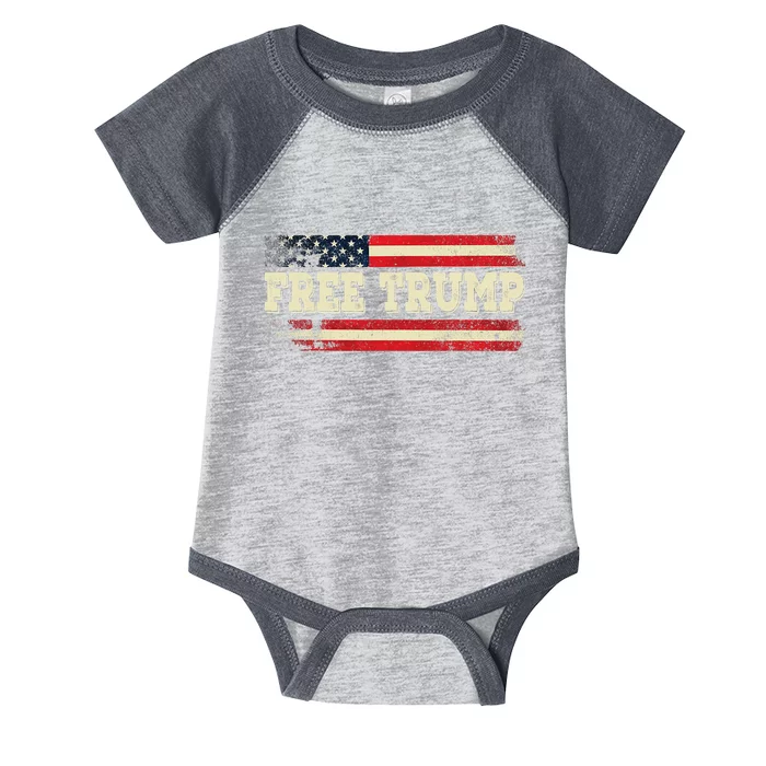 American Flag I Stand With USA Vintage Free Trump Infant Baby Jersey Bodysuit