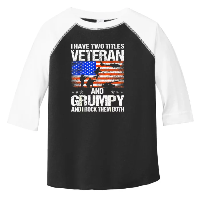 American Flag I Have Two Titles Veteran And Grumpy Veteran Day Gift Toddler Fine Jersey T-Shirt