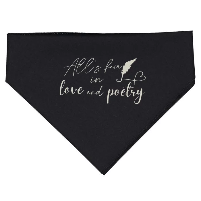 AllS Fair In Love & Poetry Funny Valentines Day USA-Made Doggie Bandana