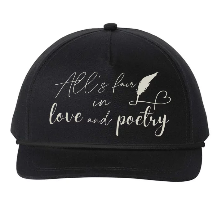 AllS Fair In Love & Poetry Funny Valentines Day Snapback Five-Panel Rope Hat