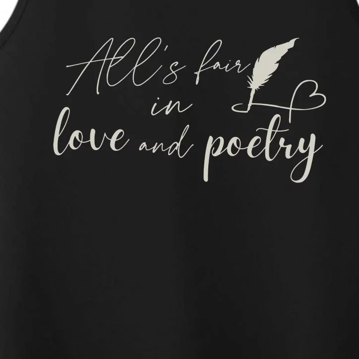 AllS Fair In Love & Poetry Funny Valentines Day Performance Tank