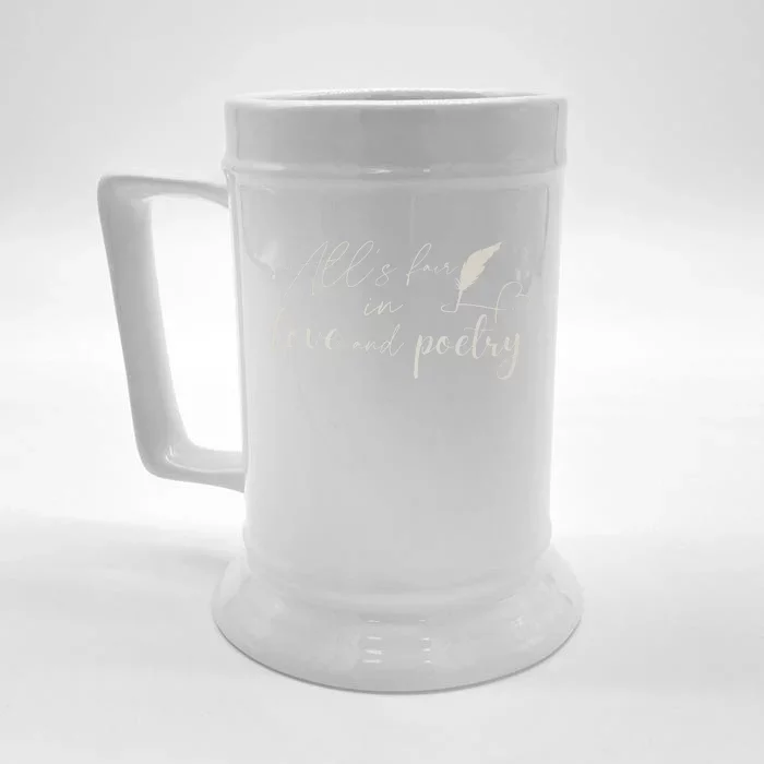 AllS Fair In Love & Poetry Funny Valentines Day Front & Back Beer Stein