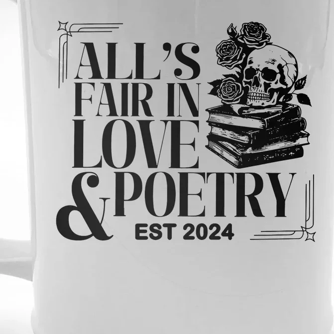 AllS Fair In Love & Poetry Funny Valentines Day Front & Back Beer Stein