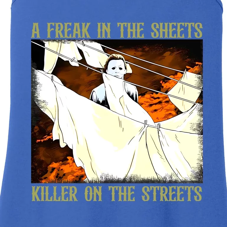 A Freak In The Sheets Killer On The Streets Michael Halloween Ladies Essential Tank