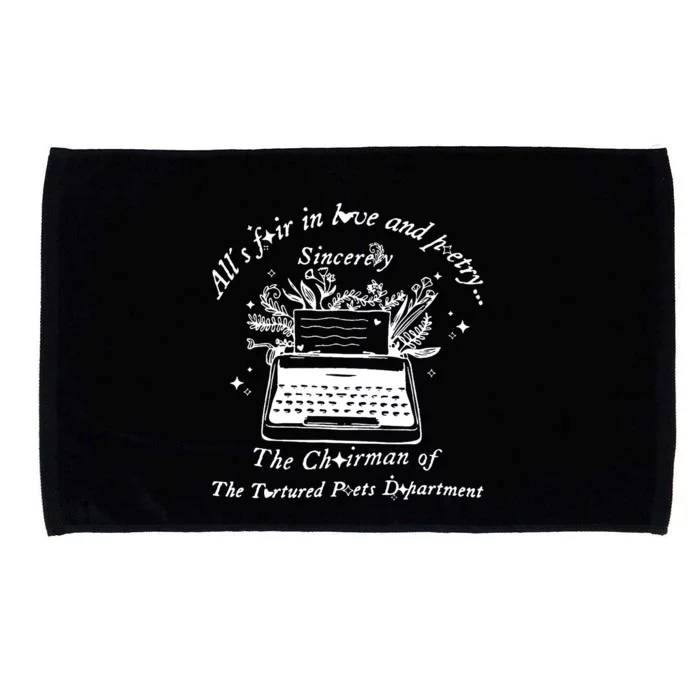 AllS Fair In Love & Poetry Funny Valentines Day Microfiber Hand Towel