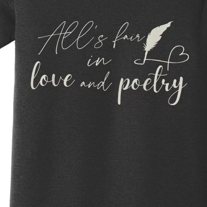 AllS Fair In Love & Poetry Funny Valentines Day Baby Bodysuit