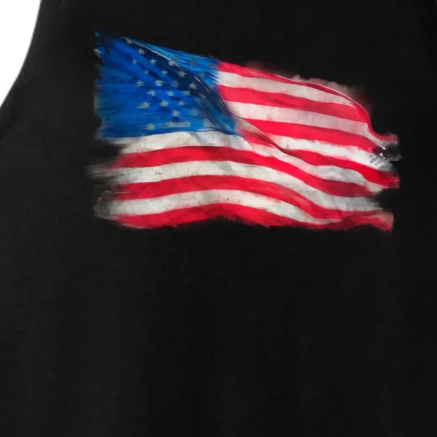 American Flag Independence Day Ladies Tri-Blend Wicking Tank