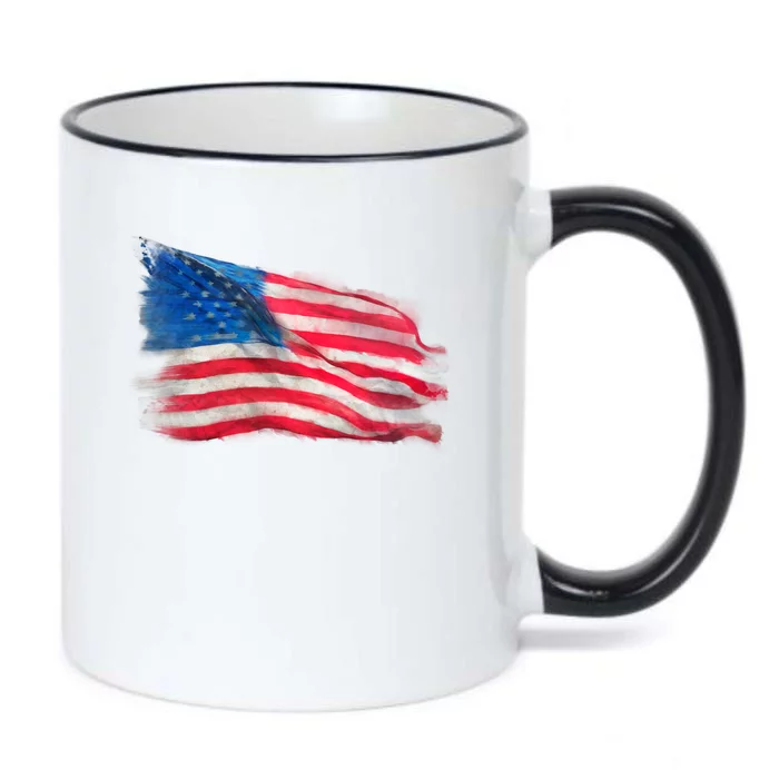 American Flag Independence Day Black Color Changing Mug