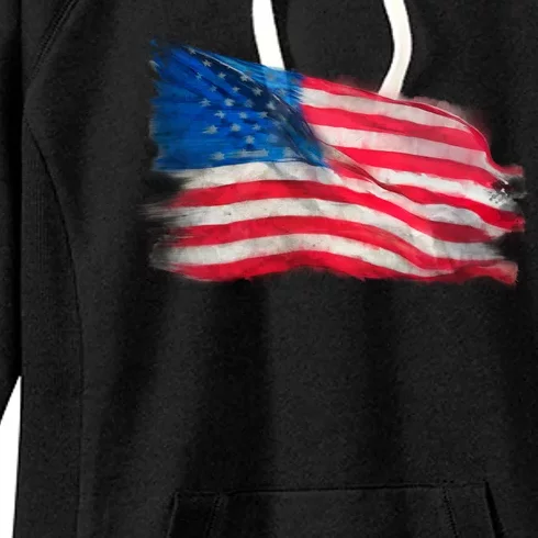 American Flag Independence Day Women's Fleece Hoodie