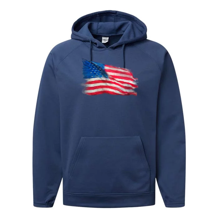 American Flag Independence Day Performance Fleece Hoodie