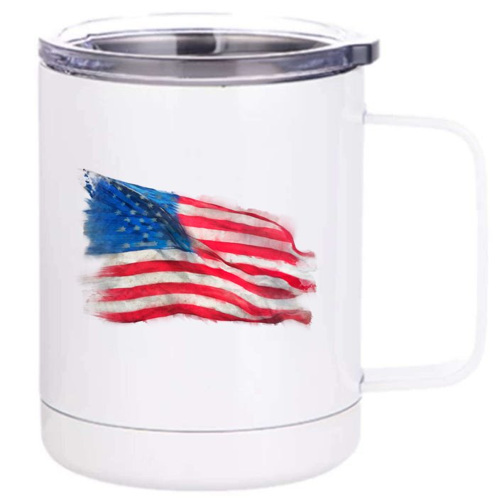 American Flag Independence Day Front & Back 12oz Stainless Steel Tumbler Cup