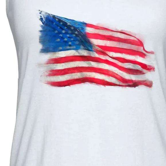 American Flag Independence Day Ladies Essential Flowy Tank