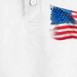 American Flag Independence Day Dry Zone Grid Performance Polo