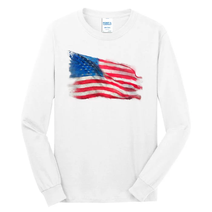 American Flag Independence Day Tall Long Sleeve T-Shirt