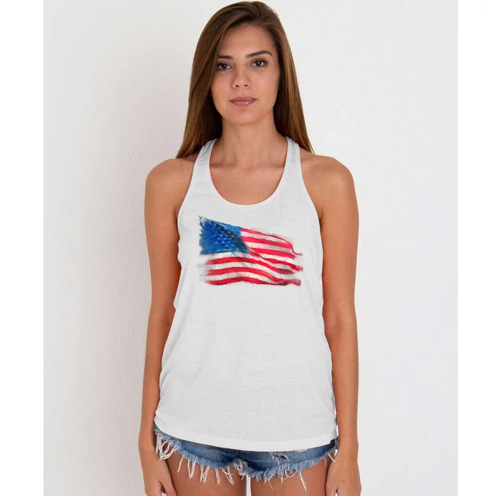 American Flag Independence Day Women's Knotted Racerback Tank