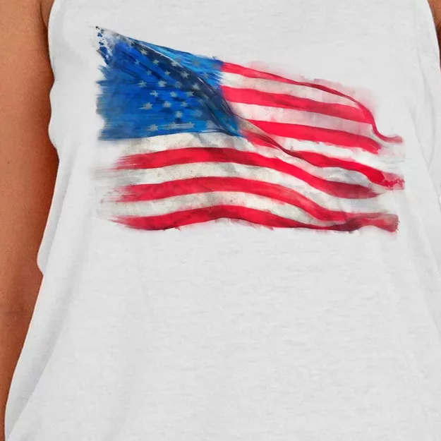 American Flag Independence Day Women's Knotted Racerback Tank