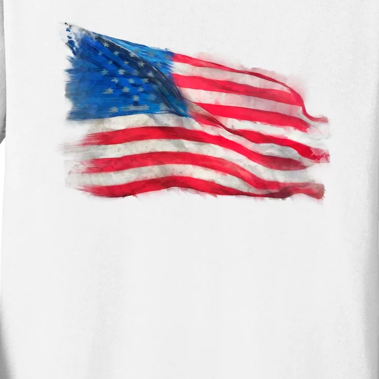 American Flag Independence Day Kids Long Sleeve Shirt