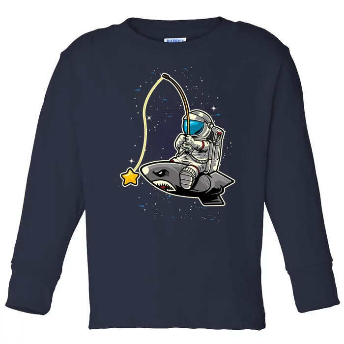 Astronaut Fishing In The Space Toddler Long Sleeve Shirt