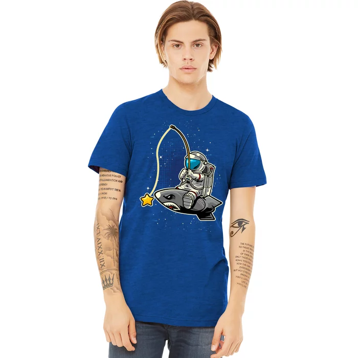 Astronaut Fishing In The Space Premium T-Shirt