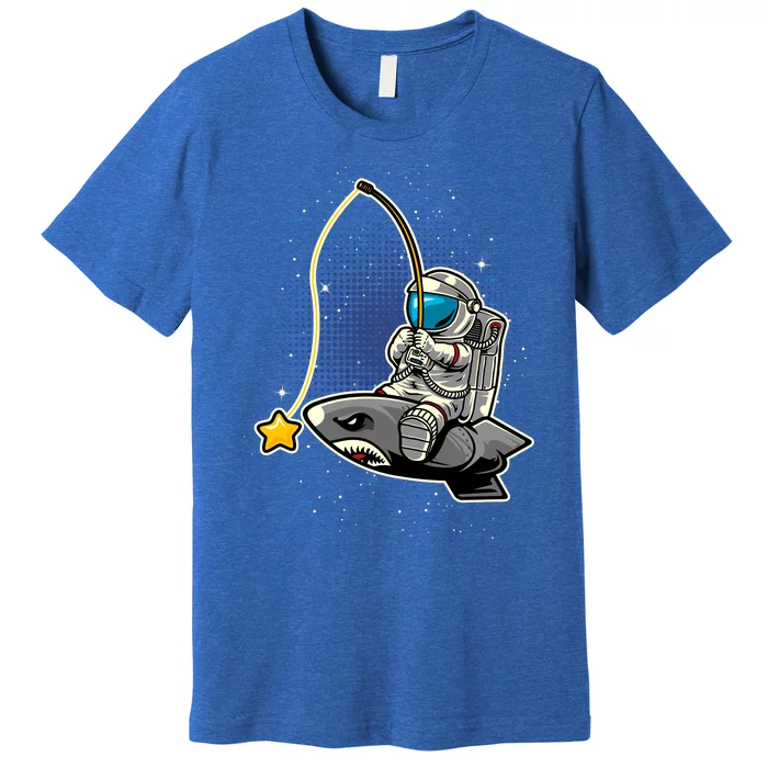 Astronaut Fishing In The Space Premium T-Shirt