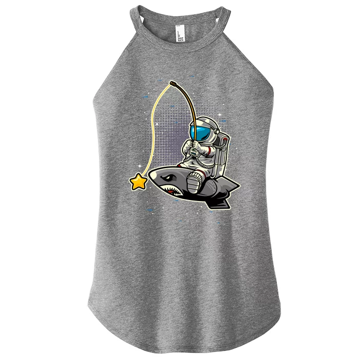 Astronaut Fishing In The Space Women’s Perfect Tri Rocker Tank