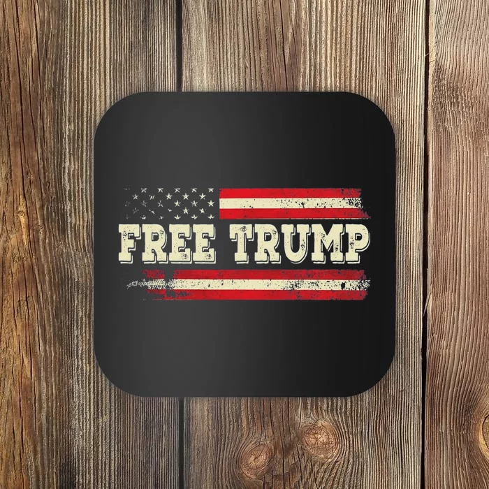 American Flag I Stand With Usa Vintage Free Trump Coaster