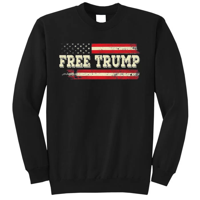 American Flag I Stand With Usa Vintage Free Trump Tall Sweatshirt