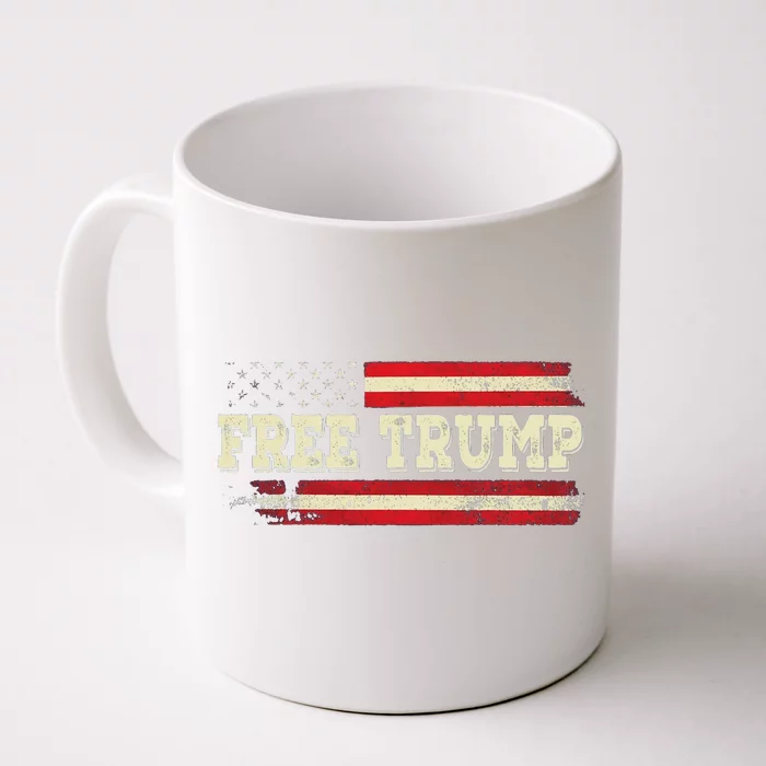 American Flag I Stand With Usa Vintage Free Trump Front & Back Coffee Mug