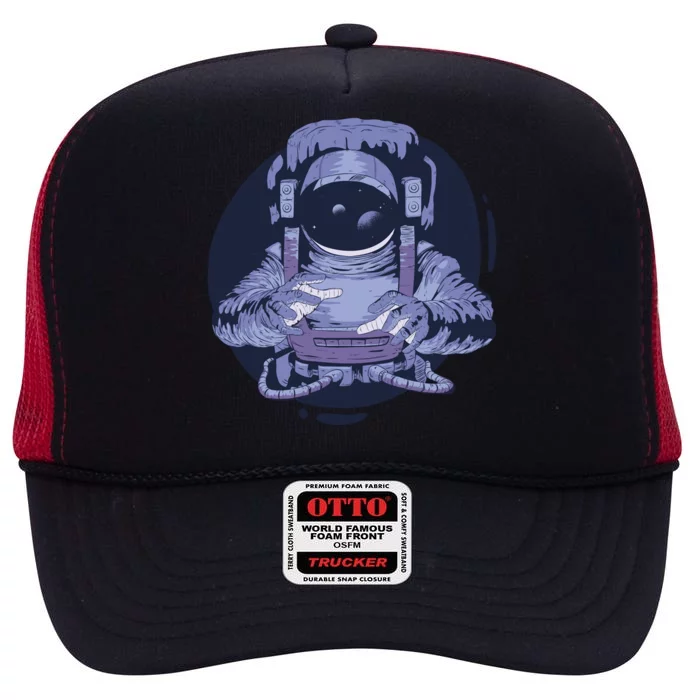 Astronaut Floating In Space High Crown Mesh Trucker Hat