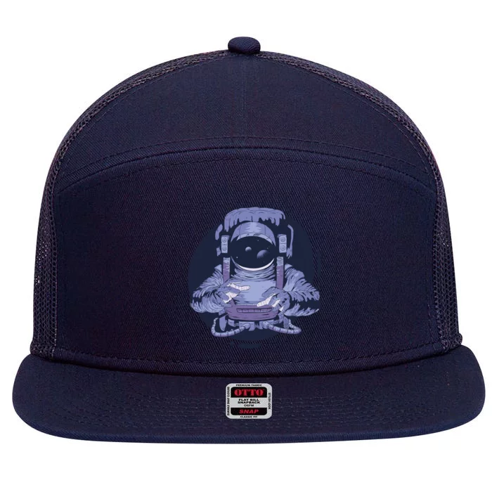 Astronaut Floating In Space 7 Panel Mesh Trucker Snapback Hat