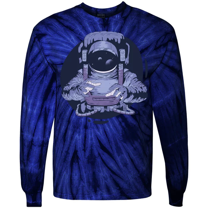 Astronaut Floating In Space Tie-Dye Long Sleeve Shirt