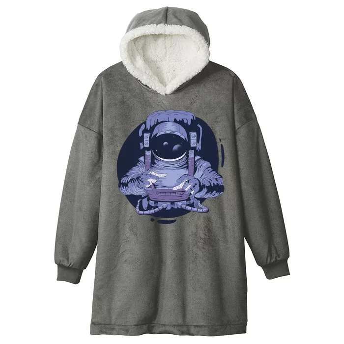 Astronaut Floating In Space Hooded Wearable Blanket