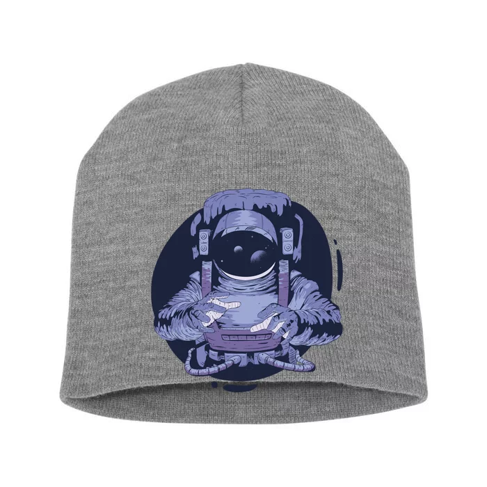 Astronaut Floating In Space Short Acrylic Beanie