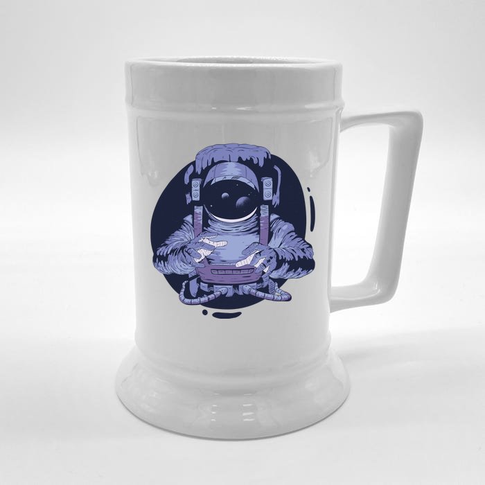 Astronaut Floating In Space Front & Back Beer Stein