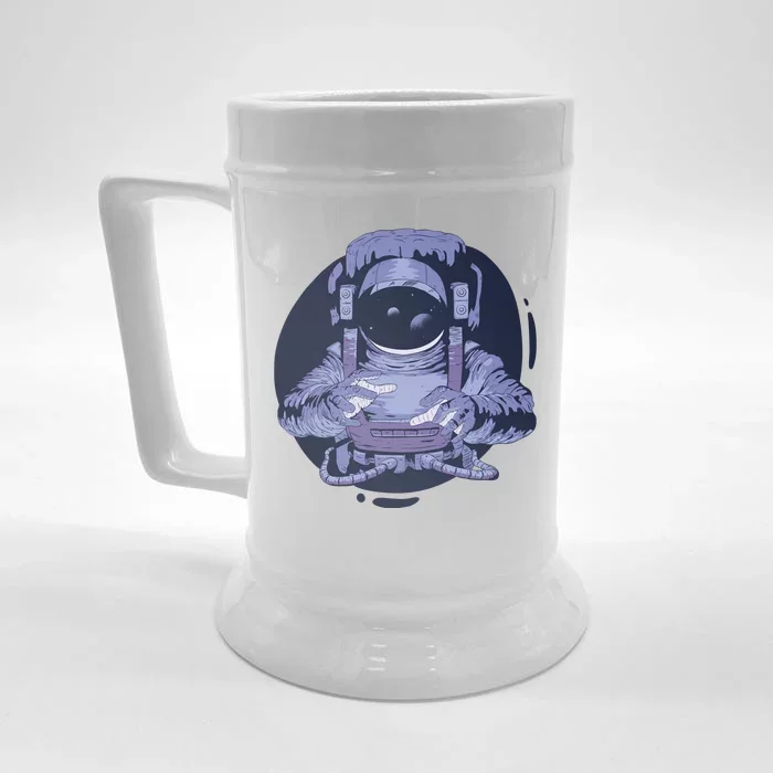 Astronaut Floating In Space Front & Back Beer Stein