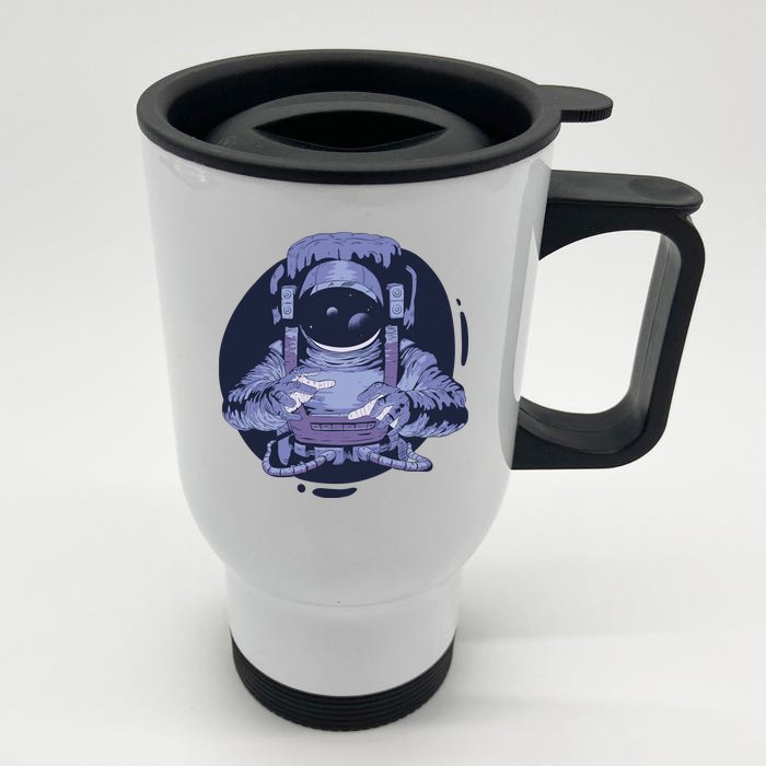 Astronaut Floating In Space Front & Back Stainless Steel Travel Mug