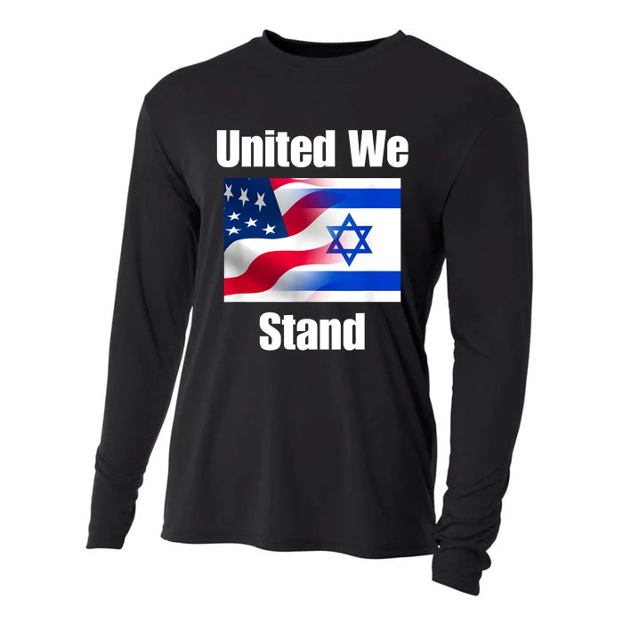 American Flag Israel Flag United We Stand Cooling Performance Long Sleeve Crew