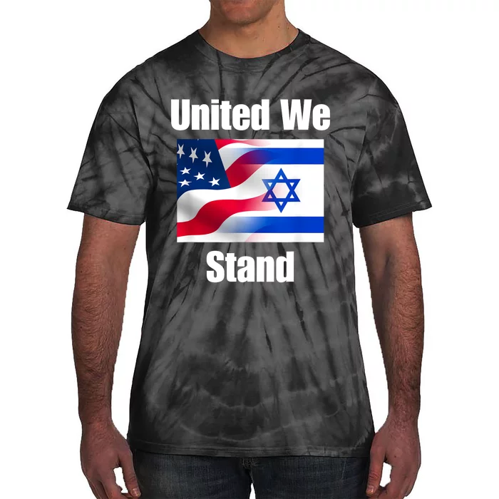 American Flag Israel Flag United We Stand Tie-Dye T-Shirt