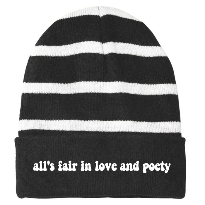 Alls Fair In Love And Poety Striped Beanie with Solid Band