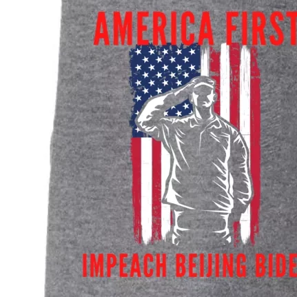 America First Impeach Beijing Biden Doggie 3-End Fleece Hoodie